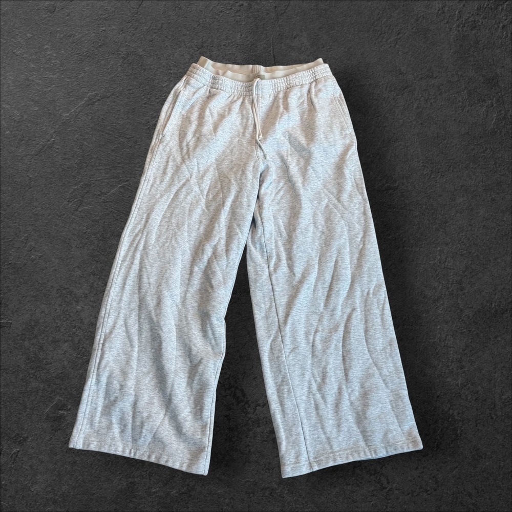 SKIMS Cotton Fleece Exposed Boxer Pant Light Heather Grey PT-PNT-10459W Large